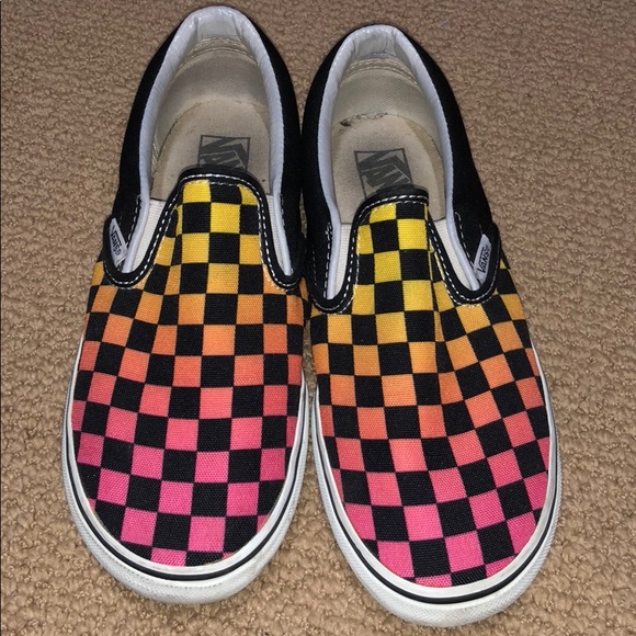 Vans Shoes - Slip-On Ombré Checkered Vans